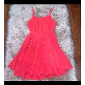 Peach Pleated Dress
